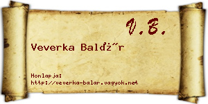 Veverka Balár névjegykártya